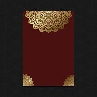 Luxury gold mandala ornate background for wedding invitation, book cover vector