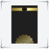 Luxury gold mandala ornate background for wedding invitation, book cover vector