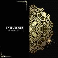 Luxury gold mandala ornate background for wedding invitation, book cover vector