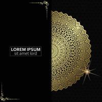 Luxury gold mandala ornate background for wedding invitation, book cover vector