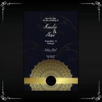 Fondo adornado de mandala de oro de lujo para invitación de boda, portada de libro vector