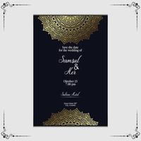 Luxury gold mandala ornate background for wedding invitation, book cover vector