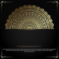 Luxury gold mandala ornate background for wedding invitation, book cover vector