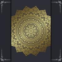 Luxury gold mandala ornate background for wedding invitation, book cover vector