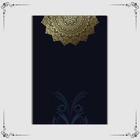 Fondo adornado de mandala de oro de lujo para invitación de boda, portada de libro vector