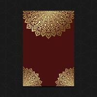 Luxury gold mandala ornate background for wedding invitation, book cover vector