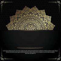 Luxury gold mandala ornate background for wedding invitation, book cover vector