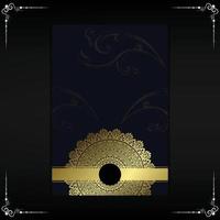 Luxury gold mandala ornate background for wedding invitation, book cover vector