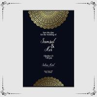 Luxury gold mandala ornate background for wedding invitation, book cover vector