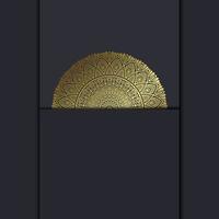 Fondo adornado de mandala de oro de lujo para invitación de boda, portada de libro vector