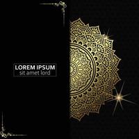 Luxury gold mandala ornate background for wedding invitation, book cover vector