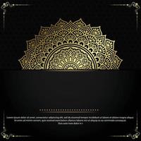 Luxury gold mandala ornate background for wedding invitation, book cover vector