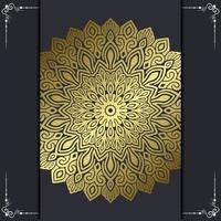 Fondo de mandala de lujo con patrón arabesco dorado estilo árabe islámico oriental. mandala decorativo de estilo Ramadán. mandala para imprimir, póster, portada, folleto, volante, pancarta vector