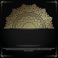 Luxury gold mandala ornate background for wedding invitation, book cover vector