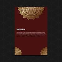 Luxury gold mandala ornate background for wedding invitation, book cover vector