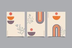 boho contemporary wall art collection vector