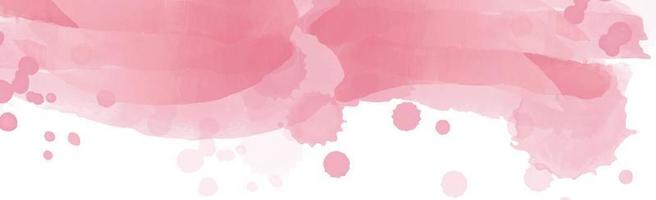 Panoramic texture of realistic red watercolor with paint drops - Vector