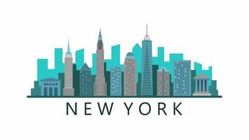 skyline de new york sur fond blanc video