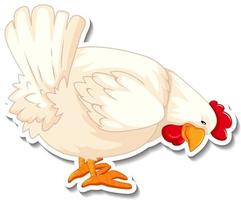 Chicken animal farm animal cartoon sticker vector