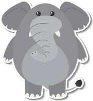 Pegatina de dibujos animados de animales de elefante gordito vector