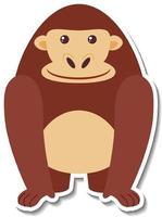 Chubby gorilla animal cartoon sticker vector