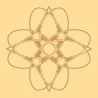 Spyrography abstract flower isolated on the beige background. vector