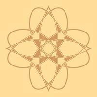 Spyrography abstract flower isolated on the beige background. vector