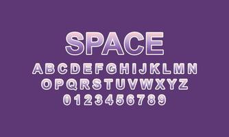 alfabeto de fuente espacial vector