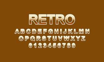 retro font alphabet vector