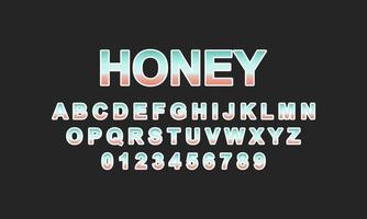 honey font alphabet vector