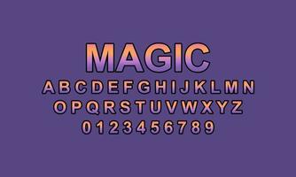 alfabeto de fuente mágica vector