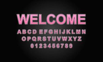 welcome font alphabet vector