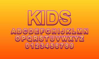 kids font alphabet vector