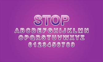 stop font alphabet vector