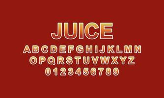 juice font alphabet vector