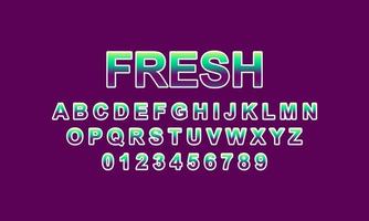 fresh font alphabet vector