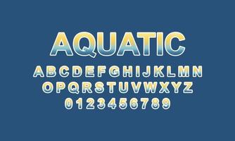 aquatic font alphabet vector