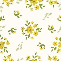 Seamless hand drawn pastel floral pattern background vector