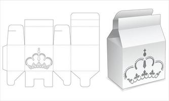 Packaging with stenciled crown die cut template vector
