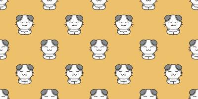 Vector cartoon cat seamless pattern background