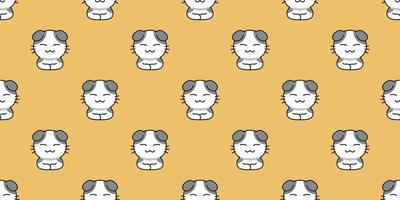 Vector cartoon cat seamless pattern background