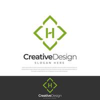 letra logo ilustración flor h. icono, diseño de logotipo, plantilla, monograma, vector. logotipo de empresa vector