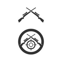 logotipo de pistola y soldado del ejército tiro de francotirador ilustración de diseño vectorial tiro militar revólver vector