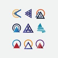 arrow and shape logo icon vector design set play speed