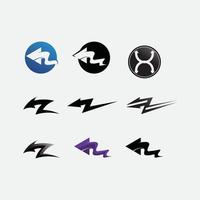 flecha y forma logo icono diseño vectorial establecer velocidad de reproducción vector