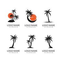 Palm tree summer logo template vector illustration