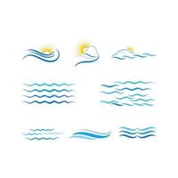 Water wave icon vector illustration design logo