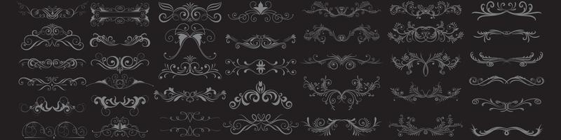 Huge mega big collection or set of vector decorative elements for design,