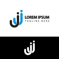 initial jj letter linked logo template design vector