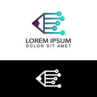 technology pen logo template design vector